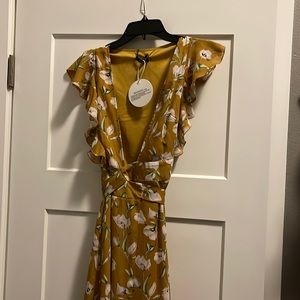 Boohoo maxi dress - floral frill detail wrap maxi dress